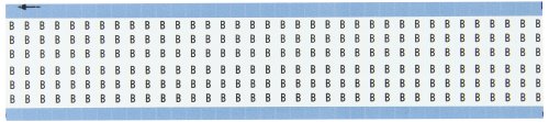 Brady TWM-B-PK - Marcador de 1.5 pulgadas de longitud, B-702 de poliéster recubierto de vinilo brillante de perfil bajo, negro sobre blanco, letras sólidas, tarjeta marcadora de alambre, leyenda 'B