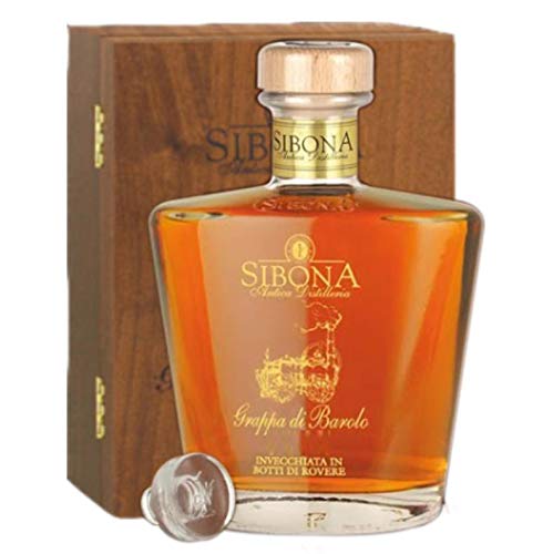 Sibona 'Grappa di BAROLO Millesimata Decanter' 70cl ast.legno