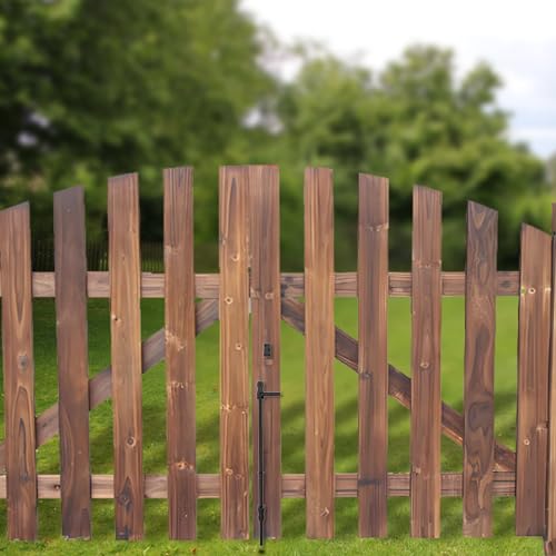 Image of Sdstone 24 Inch Heavy Duty Cane Bolt Gate Drop Rod Gate Ground Latch Hardware for Wooden Fences,Metal Gates Doors Stopper for Gate Ground (Black Finish,2 Pack)