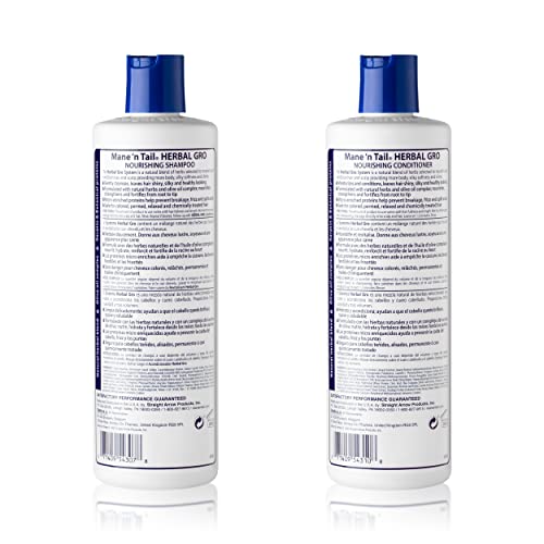 The Original Mane ‘N Tail Olive Oil Complex – Herbal Gro Shampoo + Conditioner – Strengthens & Nourishes – Reduces Breakage – 12 Oz - 2-Pack #TOP1