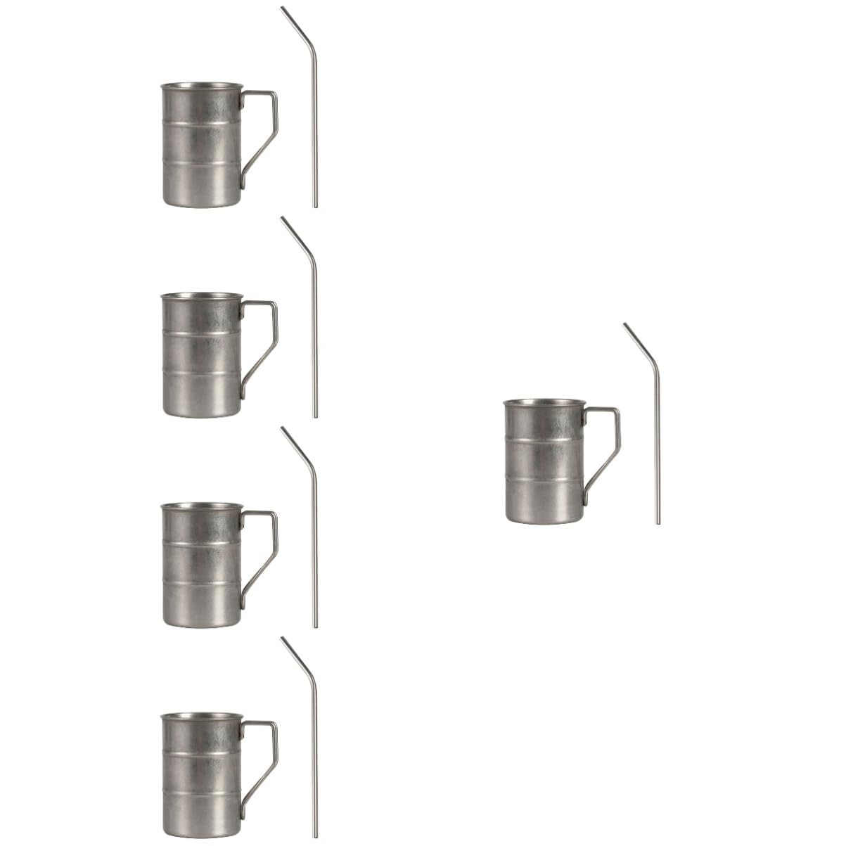 PRETYZOOM 5 Juegos taza vasos cafe coffee cup travel mug vasos cocktail jarras de cerveza colador plegable reutilizable té copa de vino de acero inoxidable copa de coctel de acero inoxidable