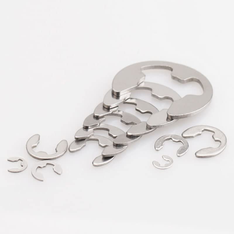 316 A4 Stainless Steel E Clip Circlip Retaining Ring Washer for Shaft Fastener M2 M2.5 M3 M3.5 M4 M5-M10 - (Inner Diameter: M5, Color: 50pcs)