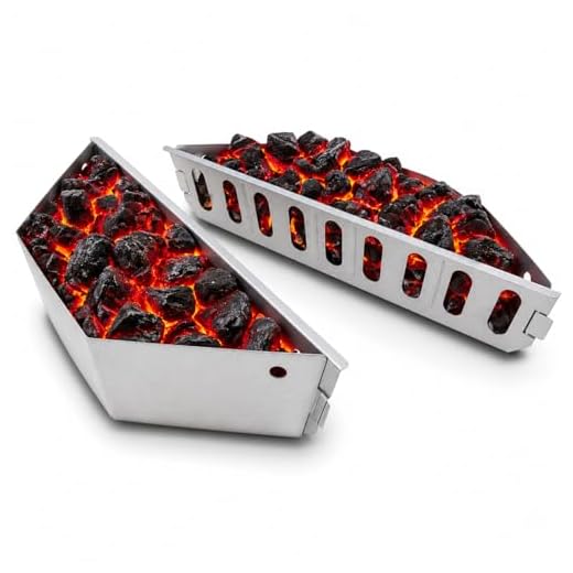 Denmay kohlekorb kugelgrill 2Pack für Weber 7403, One Touch, Master Touch und alle Anderen 57 cm Kugelgrills, Holzkohlegrills, Holzkohlekörbe aus Verzinkte Platte, Kohlebörbchen, Brikett, Kohlenhalter
