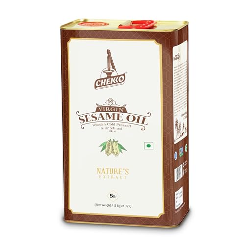 Cold Pressed Sesame Oil 5L (169 Fl Oz) Pure Sesame Seed Oil for Cooking