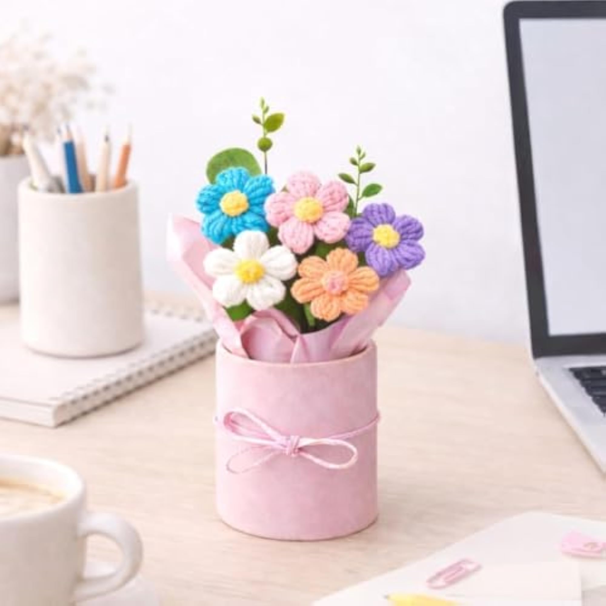 Crochet Bouquet for Car Dashboard Small Space Decor