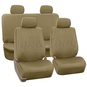 Look&Took Pure Cotton Front and Back Towel Seat Cover for Hyundai Venue 1.2 Kappa MT S(Beige)