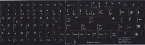 Pegatinas para teclado inglés UK en vinilo negro miniatura 2