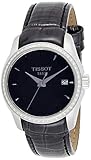 Tissot Women's T0352106605100 Couturier Diamond Bezel 32mm Black Leather Watch