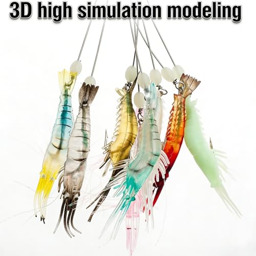 Image of Fishing Lures, 7-Piece Simulated Bait Set with Luminous Features for Night Fishing, Versatile Fishing Hooks for Freshwater and Saltwater Anglers, Multi-Species Targeting Fishing Accessories