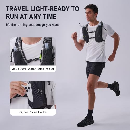 Image of N NEVO RHINO 5.5L Running Vest for Women Men, Lightweight Hydration Vest with 1.5L Water Bladder, Breathable Water Backpack for Hiking Marathon Running
