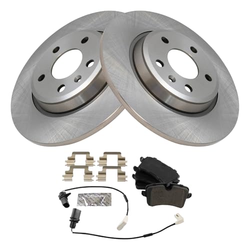 Image of TRQ Rear Brake Pad and Rotor Set Semi Metallic Rotors Compatible with 2012-2013 Audi A6 A7 Quattro 2013 A6 Quattro