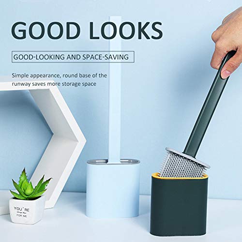 Escova de vaso sanitário flexível de silicone com suporte, nova escova de limpeza para vaso sanitári