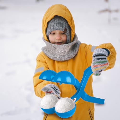 JAMARA 461147 Snow Play Schneeballzange Duo 38cm - Kinder Schneeball Snow Zange, Schneekugel Maker, Geschenkidee für Jungen und Mädchen, Schneebälle in Sekunden Formen, Blau