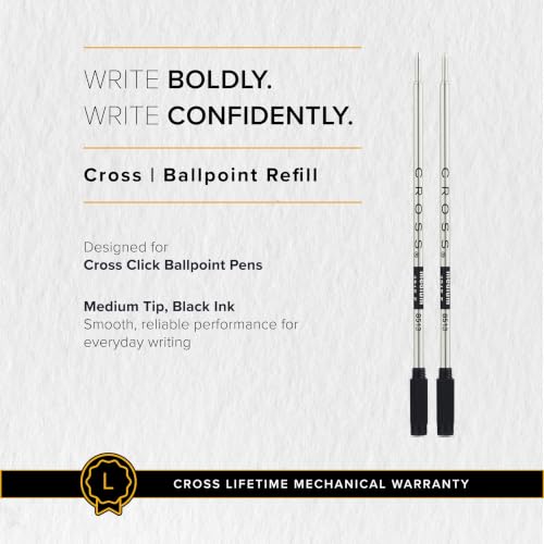 Image of Cross Ballpoint Pen Refill - 2 per Card, Medium Black
