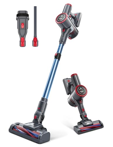 Image of Aspiron Cordless Vacuum Cleaner,550W /55KPA Stick Vacuum Cleaner for Home, LED Touch Display Screen, 2 Charging Ways,2 HEPA Filters, LED Headlight,Handheld Vacuum for Hard Floor, Carpets, Sofa, Car