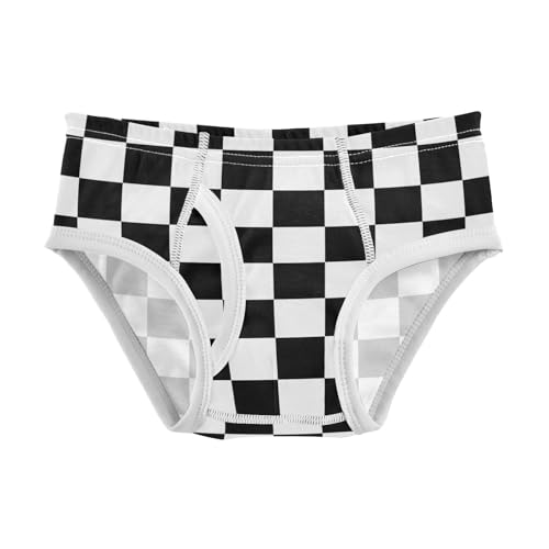 Black and White Buffalo Checkered Toddler Boy's Underwear 2T