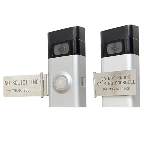 LJSCARE Front Door No Soliciting Sign & Do Not Knock Or Ring Doorbell Sign