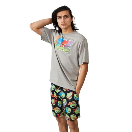 Bioworld Teenage Mutant Ninja Turtles Men's 2-Piece T-Shirt & Lounge Shorts Sleep Set4