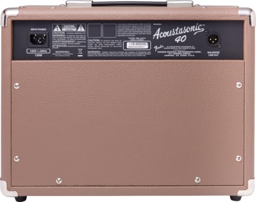 Fender Acoustasonic 40 230 V UK, 40 W Combo-Verstärker für elektroakustische Gitarren und Mikrofone, Braun/Schwarz