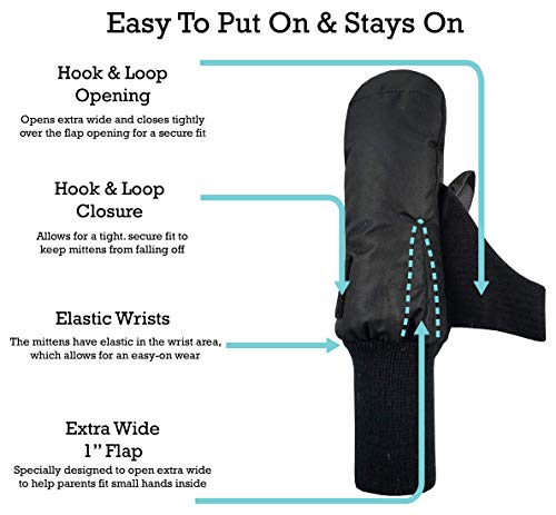 N'Ice Caps Kids Waterproof Snow Mittens Long Cuff Boys Girls Thinsulate Insulated Gloves2