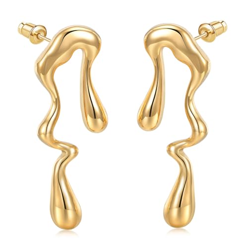 Earrings for Women 14K Gold Plated Chunky Knot Earrings Dangle Trendy Statement Earrings Jewelry Gifts