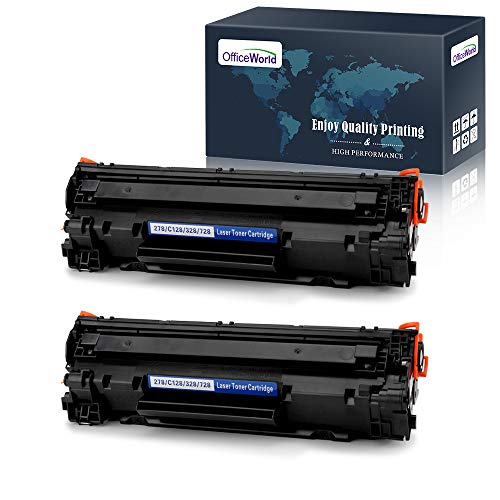 OfficeWorld Compatible 128 Toner Cartridge Replacement for Canon 128 toner (Black, 2 Packs), Work with Canon ImageClass D530 MF4770n MF4880dw MF4890dw D550, LaserJet pro P1606dn M1536dnf Printer