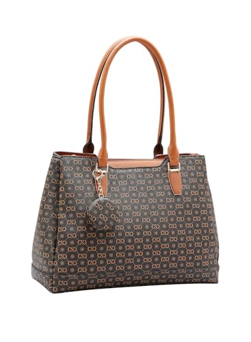 Bolsa Charmosa e Funcional Monograma Elegance Chenson - Café 3485405