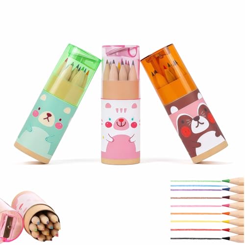 yayaboqu Mini Colored Pencils Set of 36 (3 Tubes x