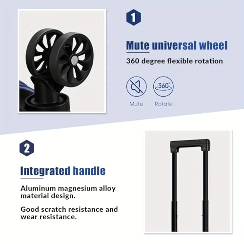 14+20 Inch Hardshell Carry-On Luggage Set with 360° Spinner Wheels – Ultra-Lightweight, Expandable, TSA Lock – Durable for Travel (Blue)3