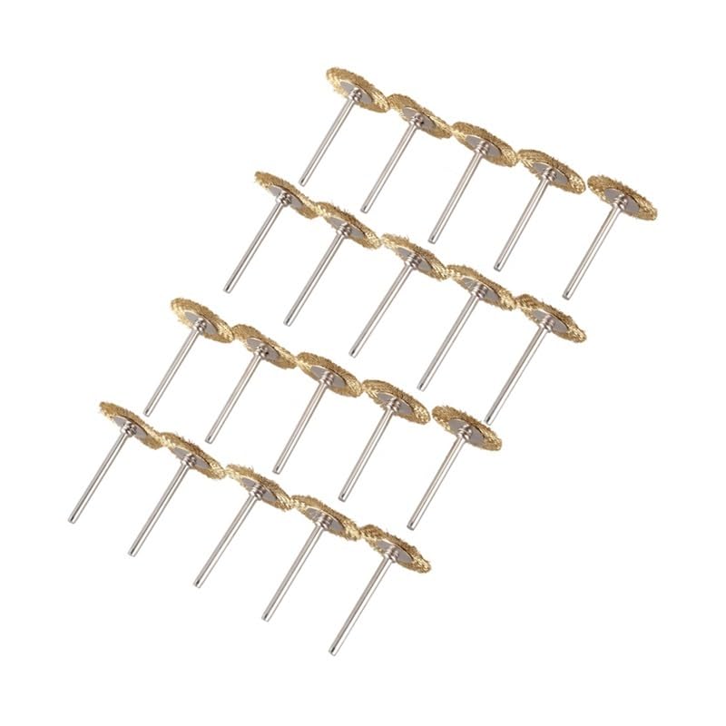 yaoqijie 20 X Brass Wire Brush Round Brushes Disc Brush Pot Brush 25MM