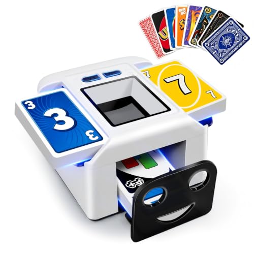 Image of Automatic Card Shuffler for 1-2 Decks, Auto /Manual Modes, USB-C Rechargeable, Quiet Operation, Compatible with UNO, Texas Hold'em Poker, Mahjong, Bridge, Rummy, Skip-Bo, Phase 10 & More Card Games