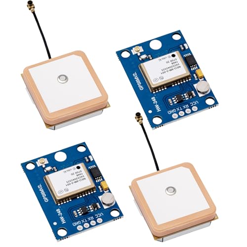 hiBCTR 2-Pack GY-NEO6MV2 NEO-6M GPS Flight Controller Module 3V-5V with Super Ceramic Antenna for Arduino EEPROM APM 2.5