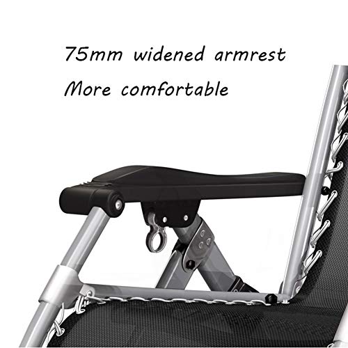 Shxf Patio Reclining Chair Folding Zero Gravity Chair (65 Cm Wide) For Heavy People Portable Lounge Chair Metal Lock Removable Epe Cushion Four Seasons Available，Support 210Kg #TOP6