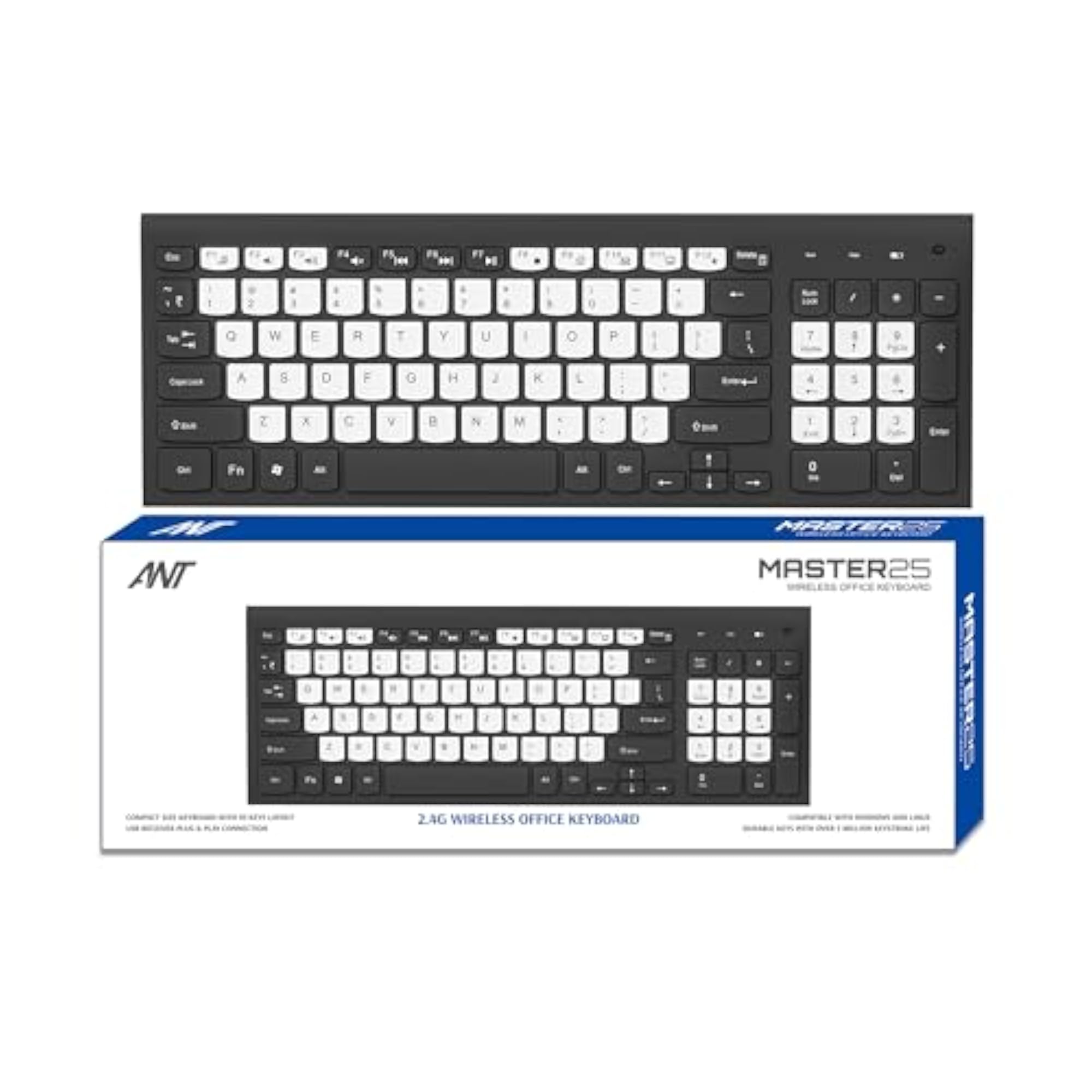 Master 25 Wireless Keyboard with Multimedia Shortcuts