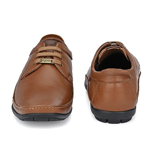 Image of egoss Derby Formal Shoes for Men | Genuine Leather | Stretch Fit | Comfortable & Stylish | Ideal for Office & Tusiness Wear - GS-247