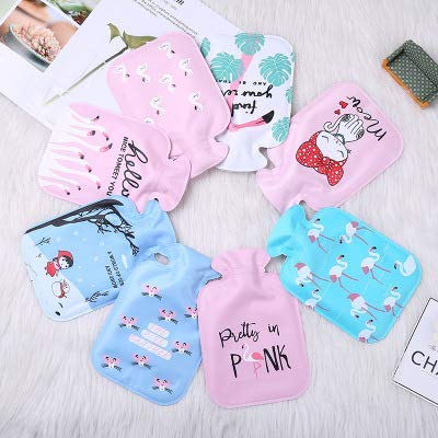 Image of NOBILEA Winter Mini Warm Hot Water Bag Cartoon Pattern Hot Water Bottles Lady Kids Gifts Physiological Period Warm Accessories Pack of 2 with Assorted Color and Design