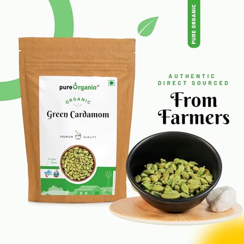 Image of Pure Organio Organic Green Cardamom Pods | Indian Elaichi Whole | Aromatic & Flavorful | NPOP Certified (15 Gm)
