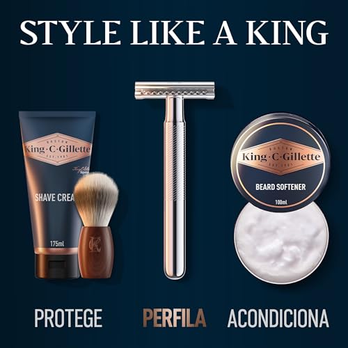 Variante de King C. Gillette maquinilla de afeitar hombre mango metálico largo