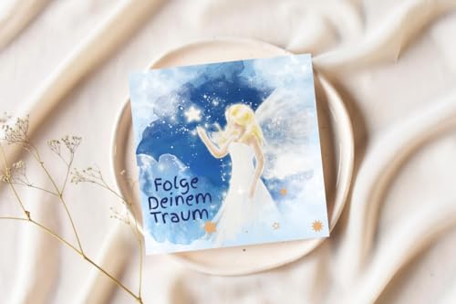 Segui il tuo sogno: libro di angeli ispiratore con arte dipinta a mano e affermazioni positive | Regalo incoraggiante per fortuna e fiducia in se stess