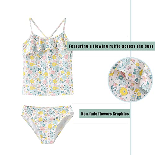 Image of Girls Two Piece Swimsuits Tankini Bathing Suit for Kids Hawaiian Swimwear Set 3-16 Years