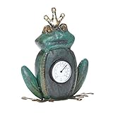 [page_title]-Pureday Thermometer Froschkönig - Gartenthermometer - Gartendeko - Metall - Bronze Grün - Höhe ca. 24 cm