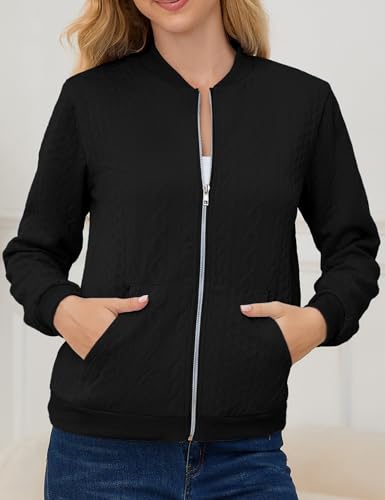 Womens Full Zip Up Cardigan Sweater Casual Solid Long Sleeve Sweatshirt Coat with Pocket2