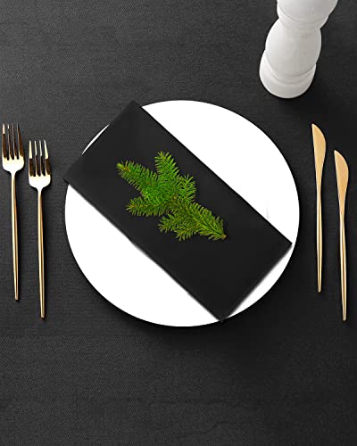 Vijiv 12 Pack Cloth Napkins And Gold Napkin Rings Set Of 6, 17X17 Square Satin Dinner Table Napkins Rings Flower Personalized Napkins Bridal Shower Napkins For Wedding Reception Party Decorative #TOP3