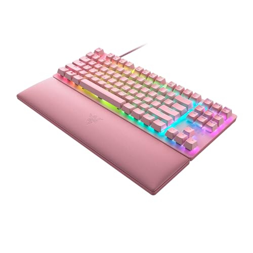 Huntsman V2 Tenkeyless (Interruttore Rosso) - Tastiera da Gioco Ottica (Interruttori Ottici Lineari Gen-2, Copri Tasti Doubleshot PBT, Poggiapolsi Ergonomico) Layout USA | Quarzo rosa - Tastiera gaming - Immagine 7