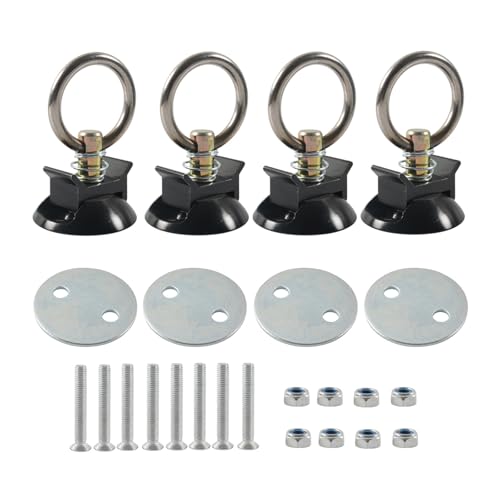 Système d'arrimage anneaux ronds L-Track pour remorque et camion - Lot de 4 rails de motoneige