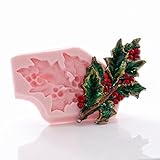 Holly Leaf Flexible Silicone Mold, Fondant, Candy, Chocolate, Food Safe, Polymer Clay, Resin Mold,...
