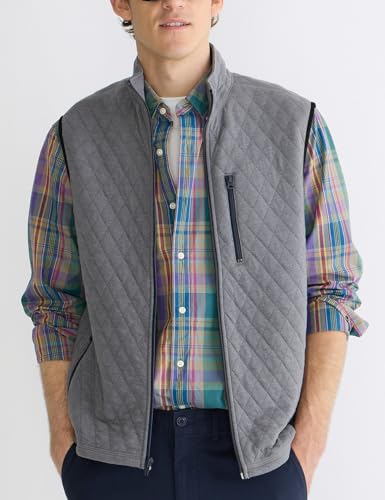 Locachy Men's Lightweight Fleece Vest Casual Full Zip Stand Collar Waistcoat Sleeveless Quilted Jacket Warm Outdoor Vest3