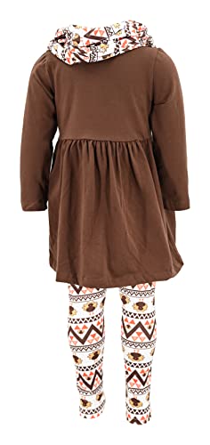 Image of Unique Baby Girls Kids Toddler 3pc Outfit Set Long Sleeve Cotton Blend Tunic Top Leggings and Scarf