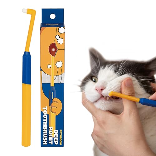 PETHROOM] Pet Toothbrush for Cats and Dogs | Round Shaped Head with Ultra Soft Bristle for Deep...