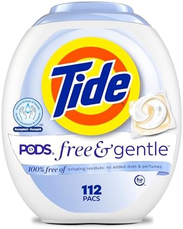 Tide PODS Free & Gentle Laundry Detergent Soap Pacs, 112 Count